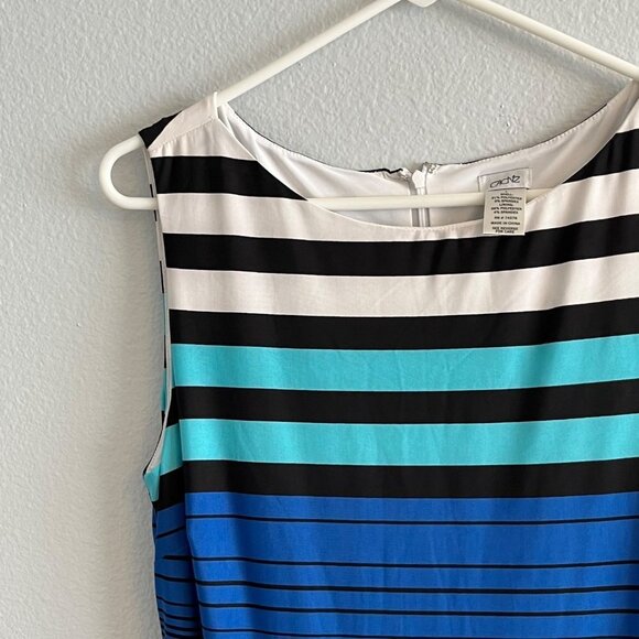 Cache Sleeveless Lined Jersey Knit Pencil Sheath‎ Dress Colorblock Stripe Sleeve - Picture 5 of 10